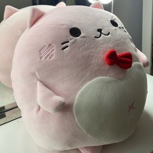 Japanese Round 1 Pink Round Cat With Red Bow